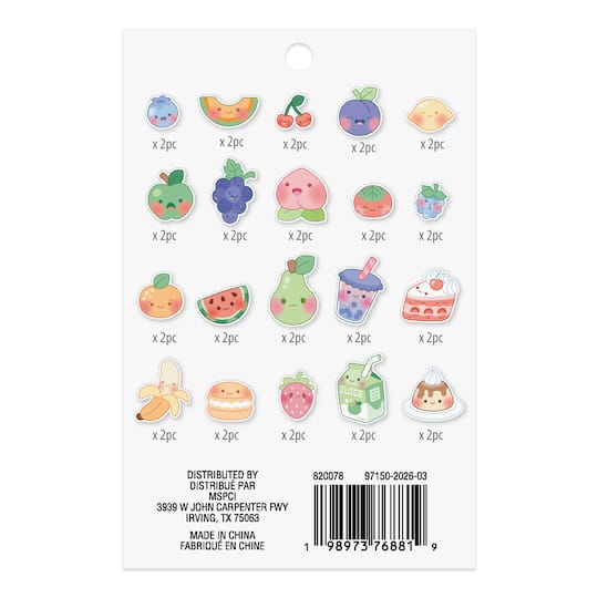 Kawaii Food Vinyl Die Cut Stickers by Recollections™